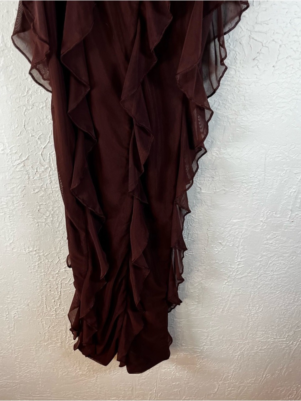 Oh Polly Nevali Bandeau Ruffle Detail Maxi Dress in Brown - Picture 8 of 15